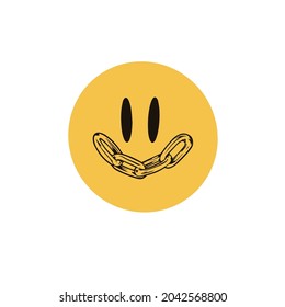Emoji Smile Object Vector Graphic Illustration Icon Concept Print Tshirt Element Art Logo