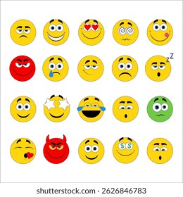 Emoji sorriso definir ícone vetor