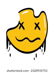 Emoji Smile Street Graffiti Vector Illustration