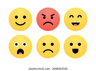 Emoji smile vector face cartoon icon. Emoticon happy laugh symbol character expression
