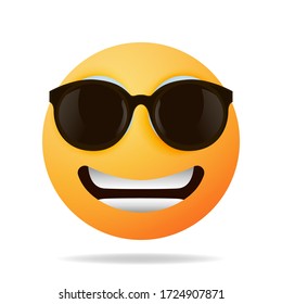 Emoji Smile Yellow Face Wide Smile Stock Vector (Royalty Free ...