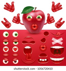 Emoji, Smiley Creator From Apple. Collection Of Details For Creating Emotions. Vector Image