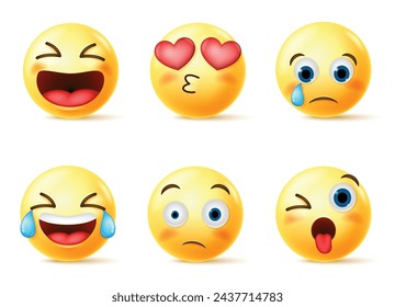 Emoji Smiley Face cartoon set with different expression