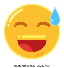 Emoji of Smiley Face in Flat Design Icon Vector Illustration