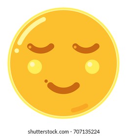 Emoji of Smiley Face in Flat Design Icon Vector Illustration