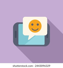 Emoji smiling level icon flat vector. Button rank user. Degree expression user