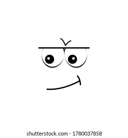 Emoji, smirk icon. Simple line, outline illustration of cartoon face icons for ui and ux, website or mobile application