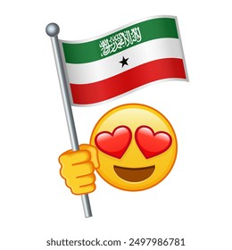 Emoji with Somaliland flag Large size of yellow emoji smile