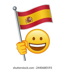 Emoji with Spain flag Large size of yellow emoji smile