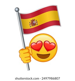 Emoji with Spain flag Large size of yellow emoji smile