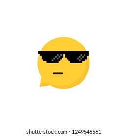 emoji speech bubble like a boss. flat cartoon style trend modern 8bit expression logotype graphic design element isolated on white. concept of trendy people or hipster and thug life or tgif meme