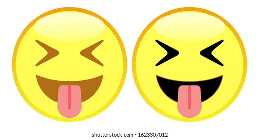 Emoji Squinting Face Tongue Yellow Face Stock Vector Royalty Free