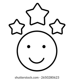 Emoji with star outline icon