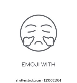 Emoji With Steam From Nose linear icon. Modern outline Emoji With Steam From Nose logo concept on white background from Emoji collection. Suitable for use on web apps, mobile apps and print media.
