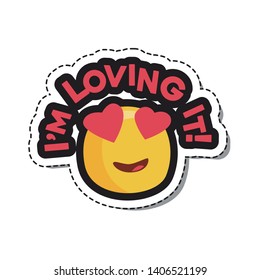 Emoji sticker - I'm loving it! Flat style