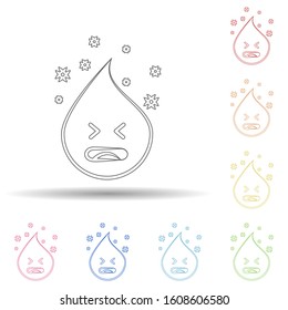 Emoji stress in multi color style icon. Simple thin line, outline vector of emoji icons for ui and ux, website or mobile application