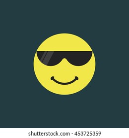 emoji with sunglasses. smiling face with sunglasses