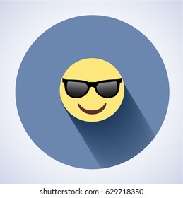 emoji with sunglasses. smiling face with sunglasses