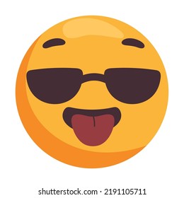 emoji with sunglasses and tongue out