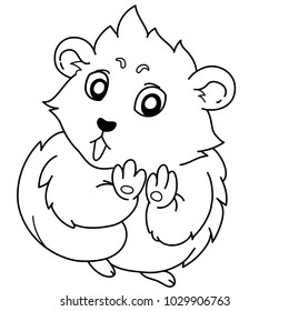 Emoji with a surprised cavy. Cartoon guinea pig, line drawing, emoticon Surprise,  isolated on transparent background 