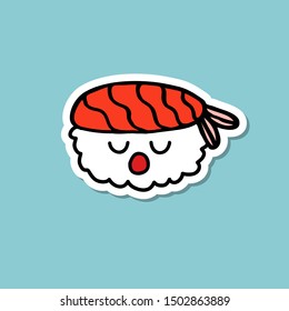emoji sushi doodle icon, vector illustration