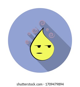 emoji suspect long shadow icon. Simple color vector of emoji icons for ui and ux, website or mobile application