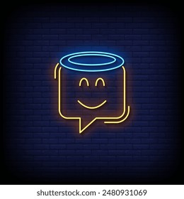 emoji symbol neon sign vector