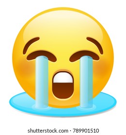 Emoji Tear Laugh Smiley Face Vector Stock Vector (Royalty Free ...