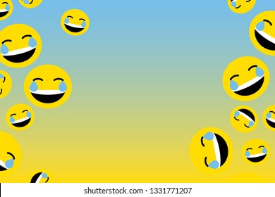 Emoji con lágrimas vector de la colección de alegría
