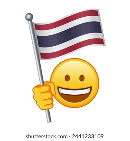 Emoji with Thailand flag Large size of yellow emoji smile