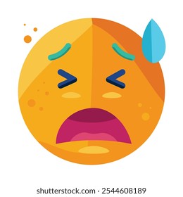 An emoji that depicts a tired facial expression. Suitable for expressing your feelings on social media.