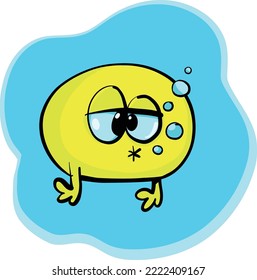 emoji that has sunk in the water and is disappointed and blowing bubbles
