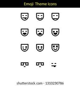 emoji theme icon with line style