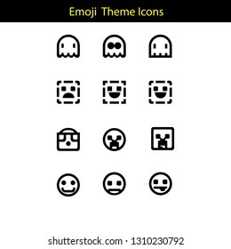 emoji theme icon with line style