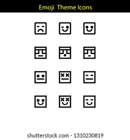emoji theme icon with line style