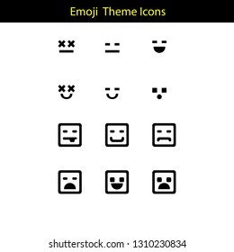 emoji theme icon with line style