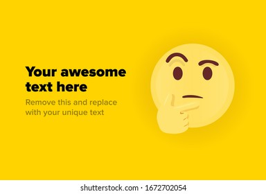 Emoji thinking face vector illustration