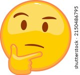Emoji thoughtful emoticon hmmm vector