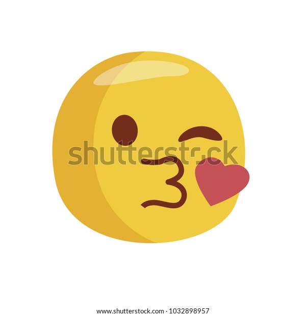 Emoji Throwing Kiss Isolated Vector Illustration Stock Vector (Royalty