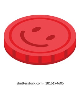 Emoji token icon. Isometric of emoji token vector icon for web design isolated on white background