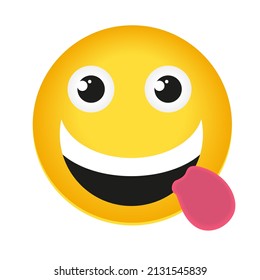 emoji tongue out icon flat isolated