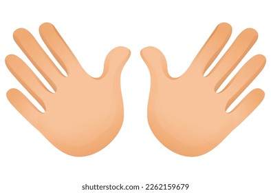 emoji two open palms vector illustration