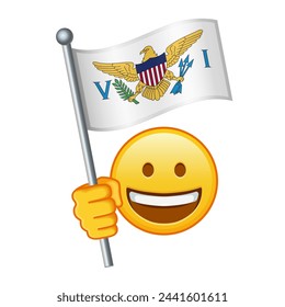 Emoji with United States Virgin Islands flag Large size of yellow emoji smile