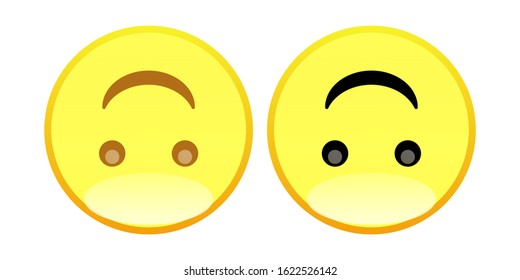 Emoji Upside-Down Face. A classic smiley turned upside down.