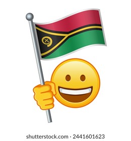 Emoji with Vanuatu flag Large size of yellow emoji smile
