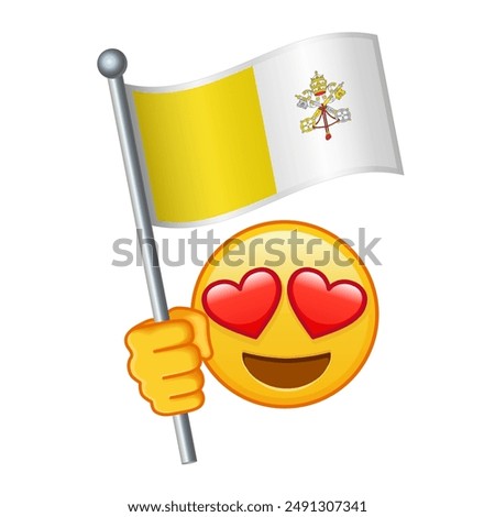 Emoji with Vatican flag Large size of yellow emoji smile