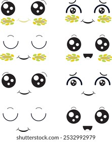 Emoji Vetor Design emoticons humor, isolado, bonito, divertido, rosto, rabiscar, chorar, definir, expressão, engraçado, emoticon, vetor, triste, felicidade, ícone, linha, língua, círculo, piscar, irritado, humor, personagem, 