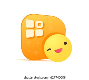 Emoji Vector Design. funny facial expression