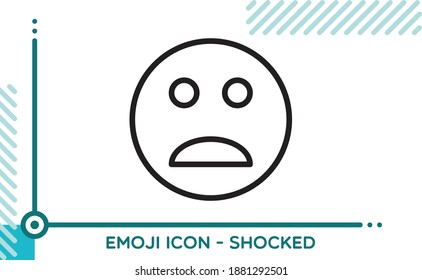 Icono del vector Emoji Cara impactada