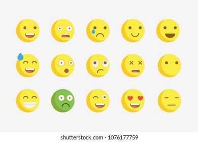 Emoji. Vector icons emoji. Expressionless emoji.
